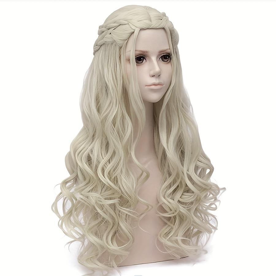 Long Silvery Braided Wig for Women, Designed for Cosplay As a Dragon Queen
