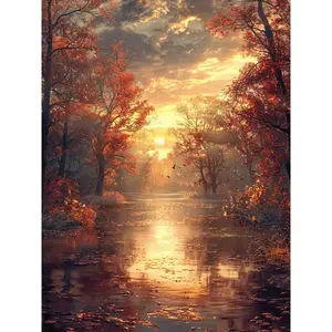 Park DIY 5D Diamond Arts Colorful Painting without Frame, 1 Set DIY Decorative Art Diamond Arts Colorful Painting for Home Wall Decor