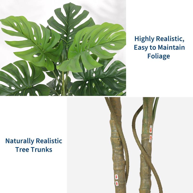 GARVEE 5FT Faux Monstera Plant for Indoor Home Decor - Tall Floor Plant Perfect for Living Room, Office, and Housewarming Gift