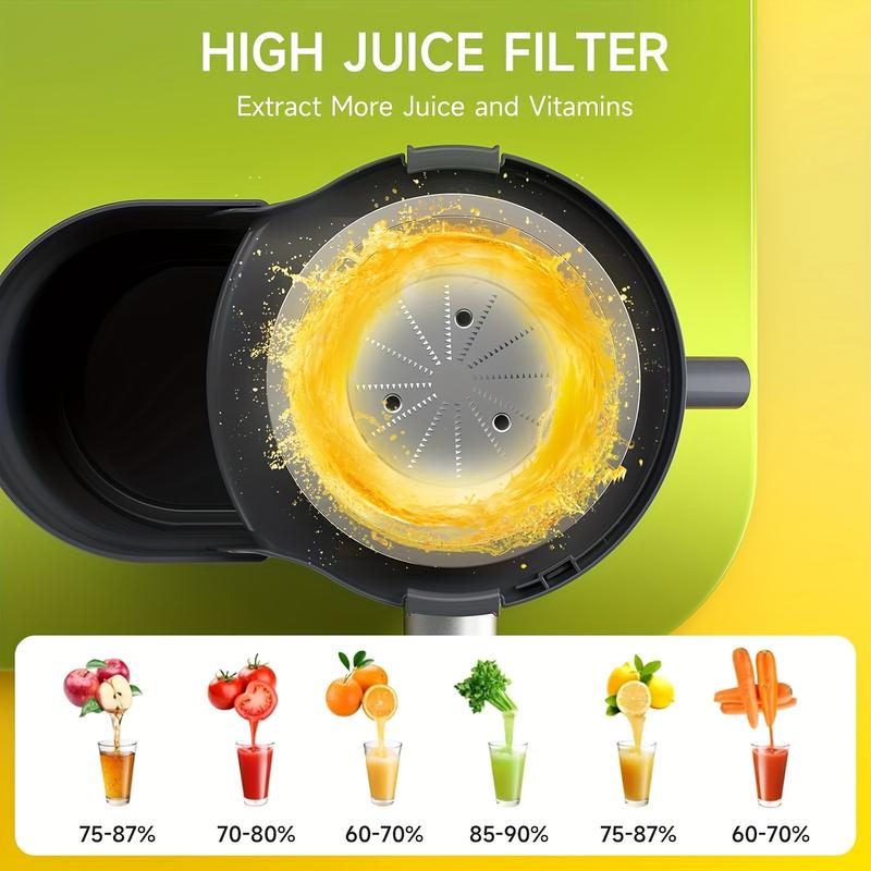 500W Powerful Centrifugal Juicer Machine - Wide Mouth Feed Chute For Easy Fruit And Vegetable Extraction, Easy Cleaning, Stainless Steel, BPA-Free, Dishwasher Safe, Space-Saving Design, Perfect For Healthy Living And Delicious Juice Recipes