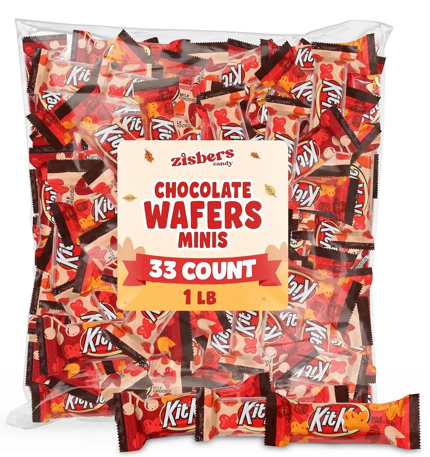 KitKatCandy Milk Chocolate Wafer Minis - Individually Wrapped Milk Chocolate Wafer Candy - 33 Pieces