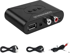 Bluetooth.Audio Receiver, Wireless Audio Receiver RCA Adapter for Stereo, USB Flash Drive/NFC One Key Connect/Car Speakers/Wireless Headphones Receiving Mode for Bluetooth Devices
