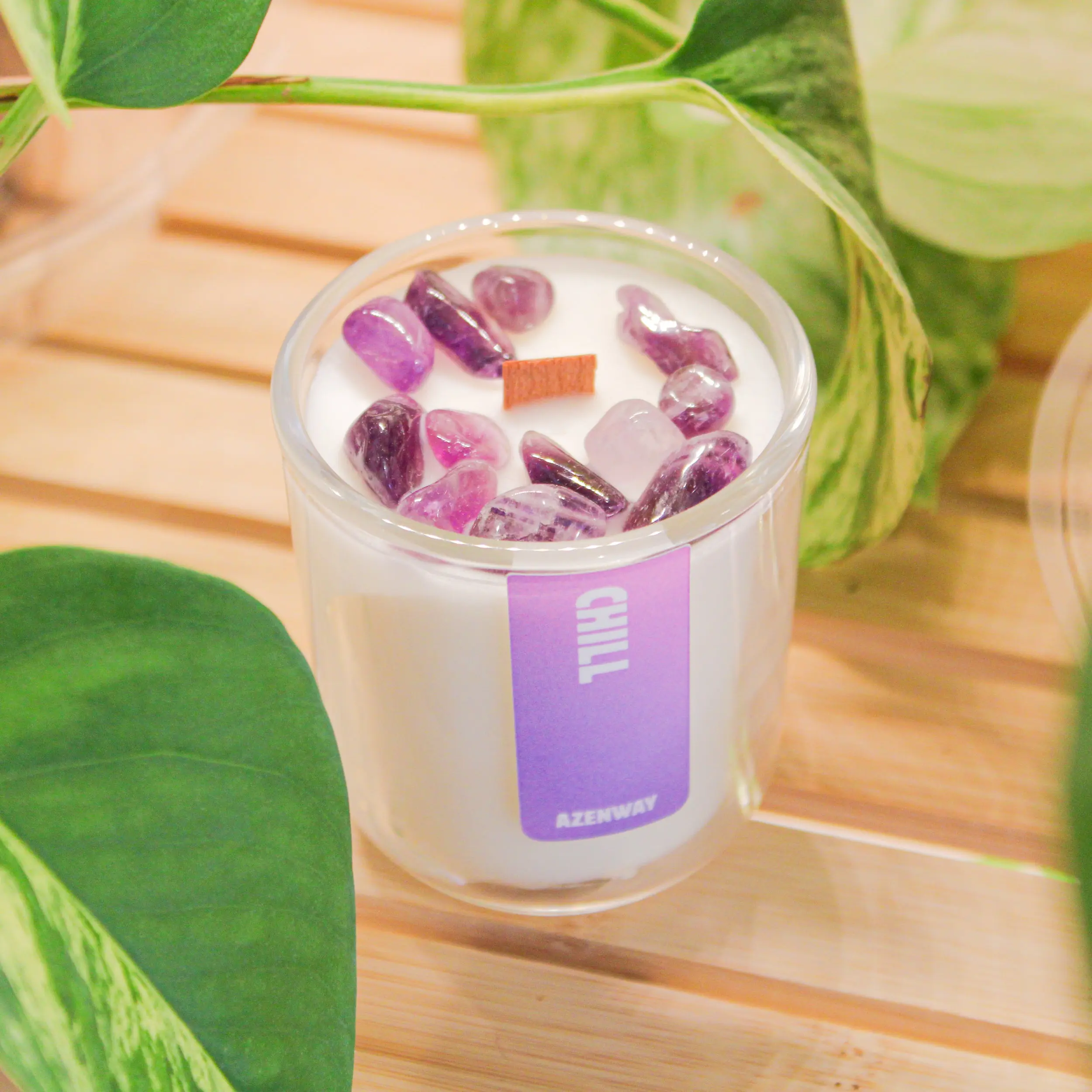 Mini Amethyst Crystal Candle – 2.5 oz