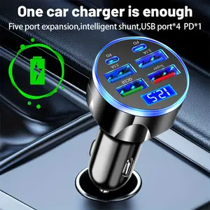 6-Port Super Fast Car Charger!  4USB + 2PD. Universal 12V/24V. Charge 6 devices simultaneously!