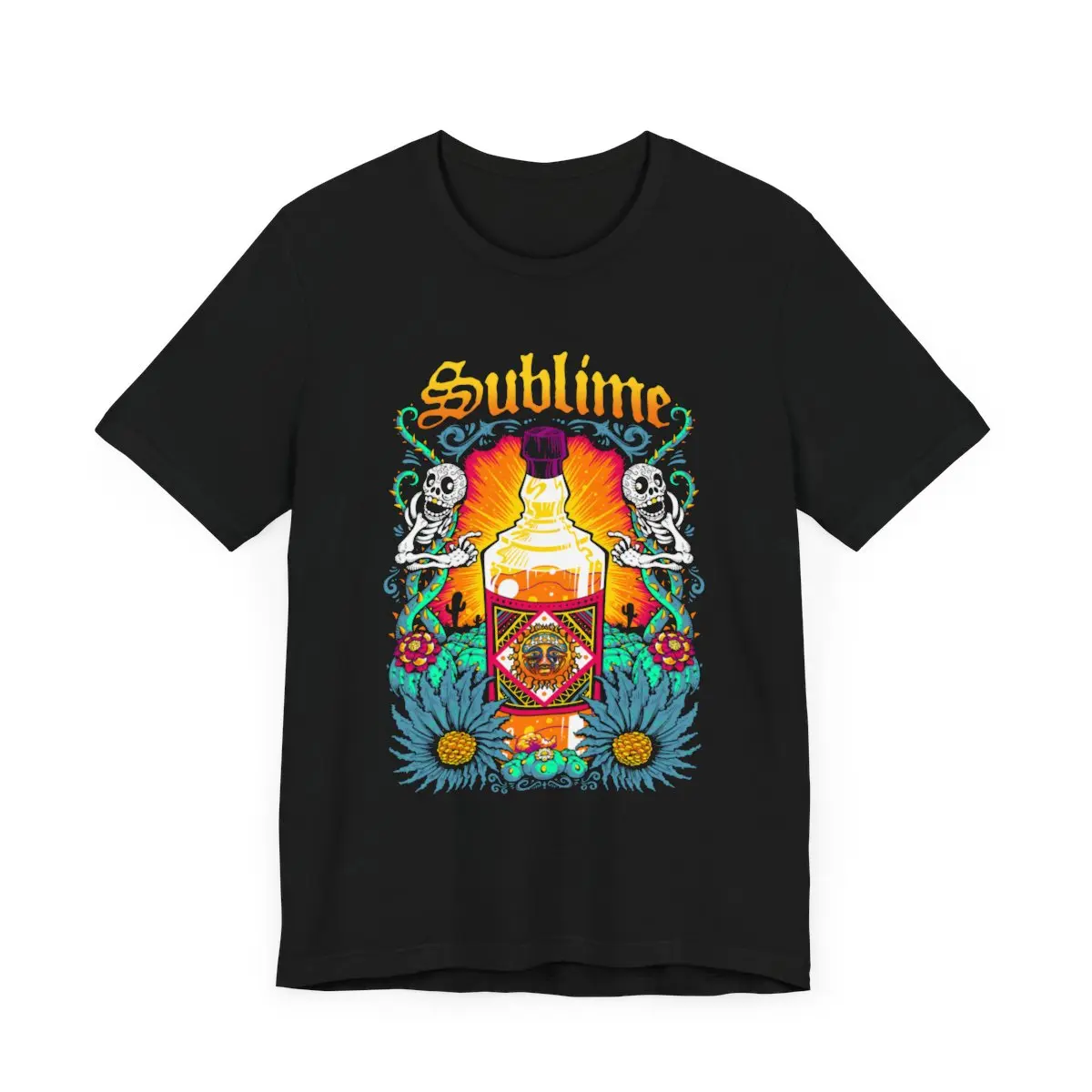 Sublime Band T Shirt, Color Splash, Unisex Short Sleeve Classic Cotton Soft Tee Fabric Jersey
