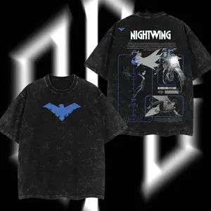 Superstyle Tales of the Teen Titans #44 - Dick Grayson Nightwing (Robin Hood #1) Hero Verse Comic Double Printed Oversize Lightweight Acid Washed Tee Hoodie TV Series Graphic Design Unisex Top Cotton Streetwear T-Shirt Hoodie Sweater Clothes Menswear 5MF