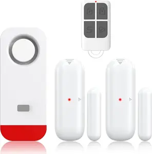Home Security Door & Window Opening Sensor Alarm Kit - 120dB Burglar Alert, 500FT Range, 52 Tunes, 5 Volumes, 1 Receiver + 2 White Sensors for Home Safety & Business Entry