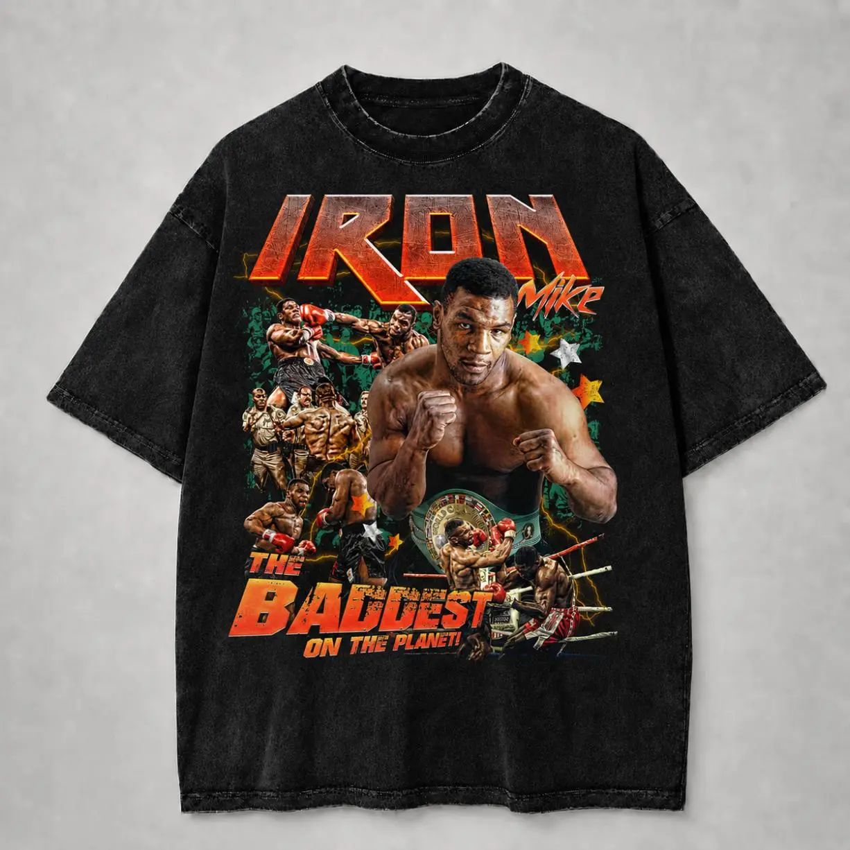 Mike Tyson Iron Mike The Baddest on the Planet Retro Boxing Graphic Wash Tee, Vintage T-Shirt, Hoodie, Sweatshirt, Streetwear Fan Shirt, Perfect Gift For Boxing Fan