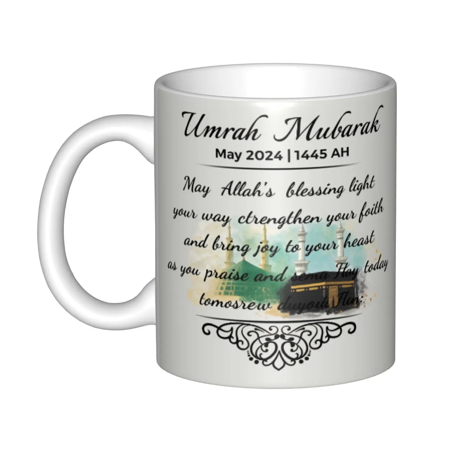 Personalized Hajj or Hajj Mubarak mug, Islamic Hajj Mubarak, Hajj Mubarak, Special prayer, a unique gift choice for travelers and religious celebrations, with a capacity of 11 ounces
