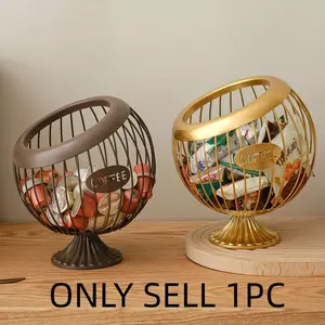 Metal Fruit Basket Geometric Design Snack Candy Dish Creative Bowl Modern Decorative Plate for Home Office Gift