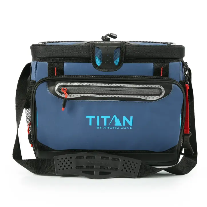 Titan by Arctic Zone Ocean Blue 30 Can Zipperless Soft Cooler 20 Quart for Picnic Camping Tailgating Travel