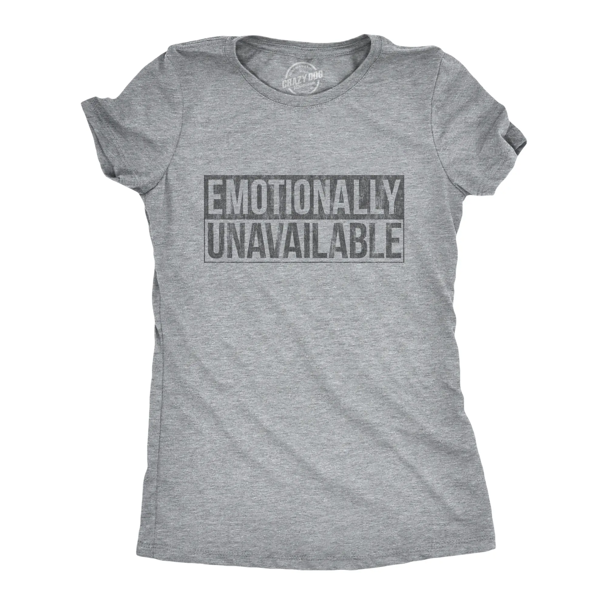Womens Emotionally Unavailable T Shirt Funny Saying Hilarious Quote Graphic Novelty Tee Funny Womens T Shirts Cute Vintage Fashion Casual Ladies T-Shirt Gift Love Tops for Women Funny Introvert Top Women's Light Grey