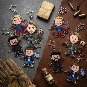 Chibi The Boys Merch Keychain, Superhero Parody Charm, Butcher, Homelander, Hughie, Soldier Boy, Geeky Pop Culture Gift, Superhero TV Show