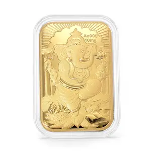 24K Golden Lord Ganesh Emboss Sheet 31x45.5mm 10mg