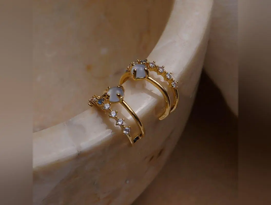 Ladies Vintage Opal Earrings | Antique Opal Earrings | Vintage Opal Jewelry | Sterling Silver Opal Earrings | 925 Sterling Silver Opal Earrings