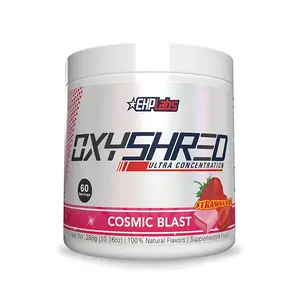 EHPLabs OxyShred Ultra Concentration Pre Workout Powder - 60 Serves 150mg Caffeine Sugar Free Vegan Friendly Gluten Free Men & Women Health Fitness Supplements Clean Natural Energy Edible Product for Optimum Performance Cosmic Blast Flavor