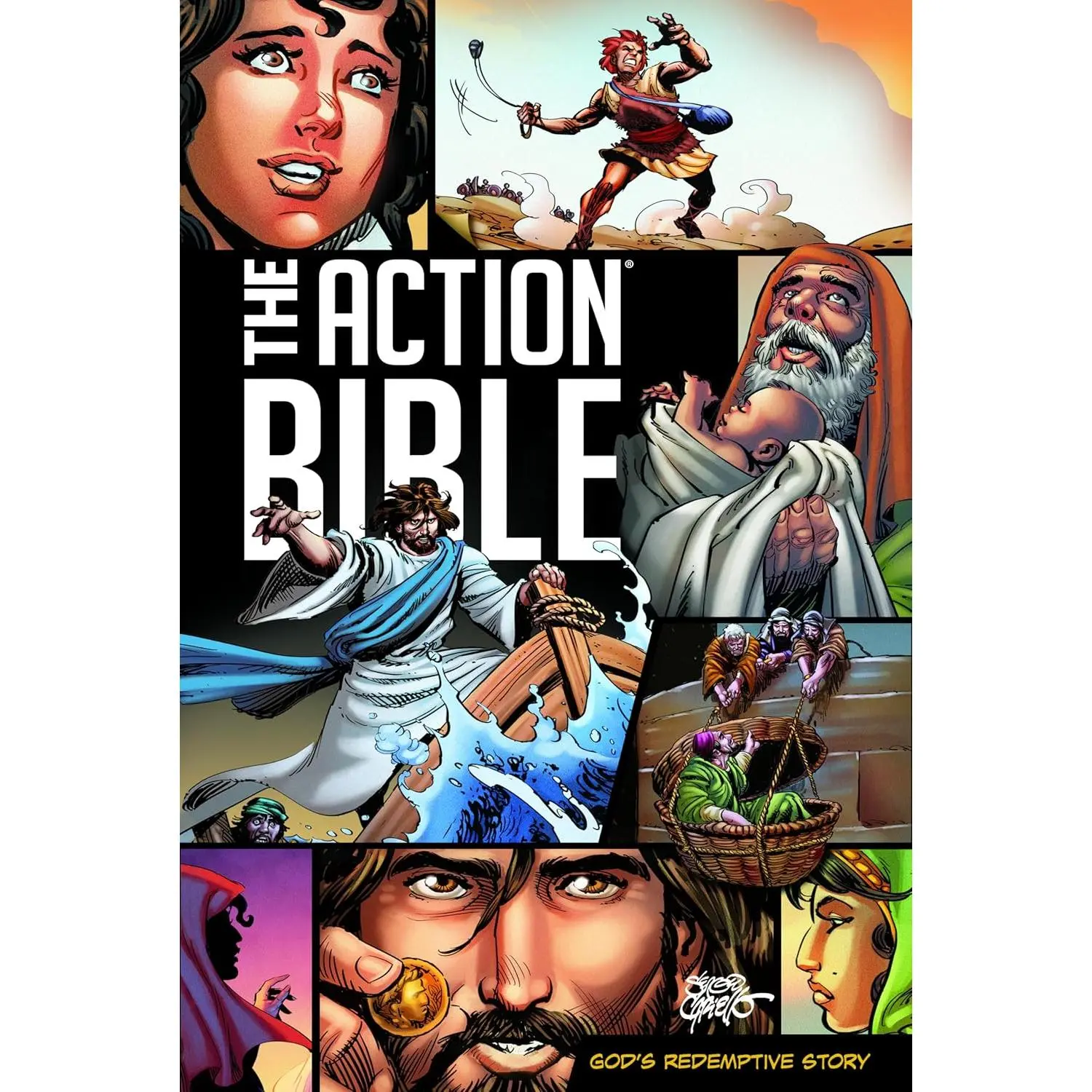 The Action Bible: God's Redemptive Comicbook Stories, Illustrated Hardcover - Great Heroes of the Faith, Chronological Order, Jesus-Focused (Action Bible Series)