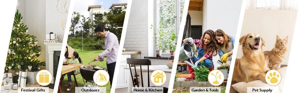 [TOP RATED - FLASH SALE] ROVSUN BBQ Charcoal Grill Outdoor Patio Barbecue Cooker with Wheels