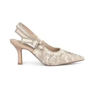 SOLANA Floral Print Elegant Heel Slingback Slip-On Pointed Toe