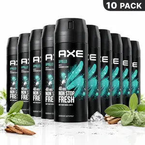 AXE Apollo Deodorant Body Spray 10 Pack Bundle (5oz / 150ml) - Sage & Cedarwood Scent 48-Hour Odor Protection