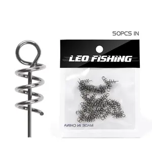 Spring Lock Fishing Hooks, 50pcs Soft Bait Worm Lure Hooks, Durable Spring Design for Effective Catching, Ideal for Anglers & Outdoor Activities
