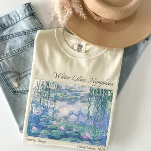Comfort Color Water Lilies Comfort Colors® Shirt Claude Monet Artist Tshirt Floral Painting Artwork T-shirt Art Lover Tee Gift for Her Flower Nature Merch