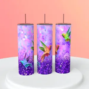 Purple Hummingbird Tumbler