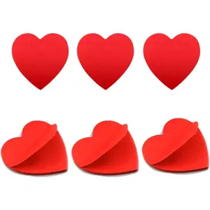 6 Pack Heart Shaped Red Sticky Notes - Cute Sticky Notes for School, Office &