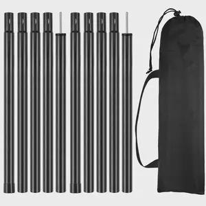 Set of 2 Telescoping Tarp Poles Adjustable Camping Tent Poles Tent Rods for Awning Canopy Awning Beach Shelters Sun Sail Poles