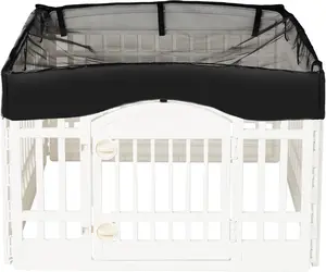 Playpen Mesh Top Cover for 36" Inch Pet Playpen with 4 Panels,  Crate Cover Pet Tent Puppy Play Pen Cover, Ideal for Indoor/Outdoor Use. Note: Playpen Not Included (Pure Black)