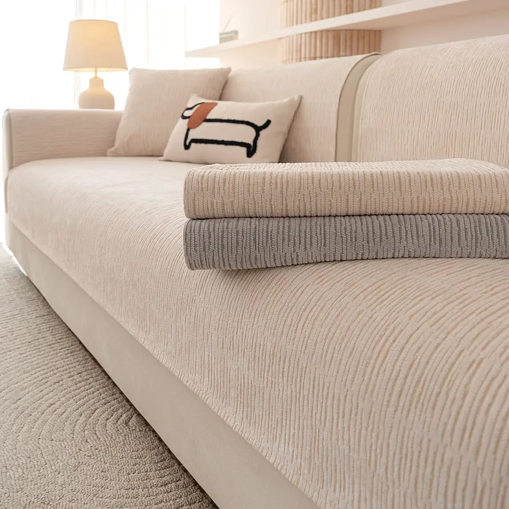 Soft Anti-Slip Modern Sofa Cover, Washable Sofa Slipcover, Pet-Resistant Jacquard Fabric, Fits 1/2/3/4 Seater Sofas & Couches, Slipcovers For Couches And Sofas, Living Room Decor & Furniture Protector