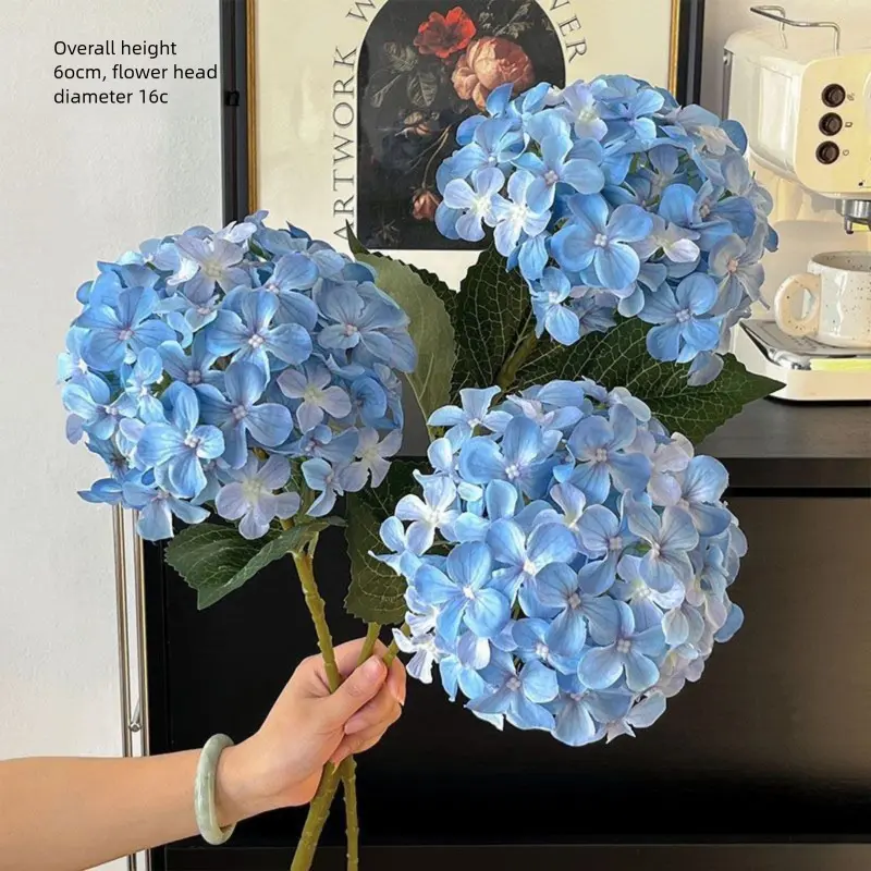 3 stems of deep blue Aisha hydrangeas