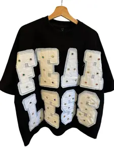 Boxy Tee Rhinestones - Oversized Crop T-Shirt for Men