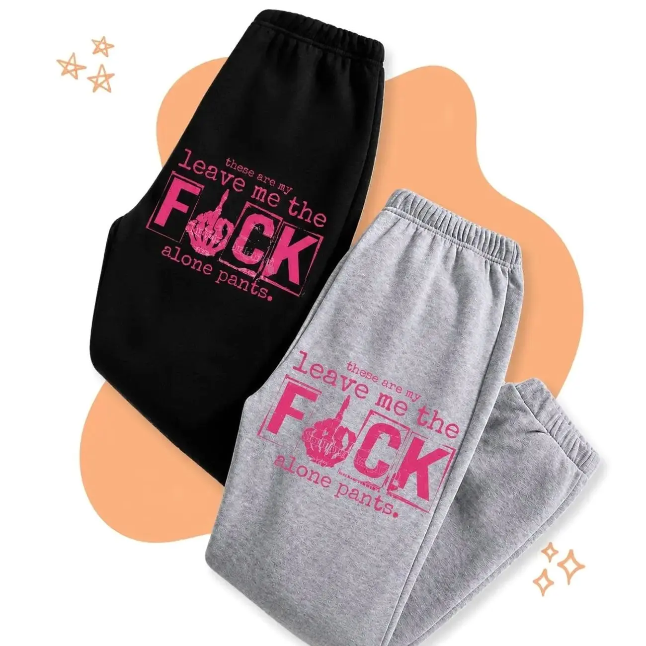 Vintage Leave Me The F*ck Alone Sweatpants – Graphic Cotton Joggers Sweatpants  for Women & Men, Y2K Streetwear, Unisex Casual Pants, All Season Gift, Trending 2026** S