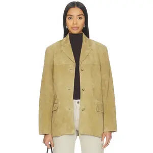 EAVES Aroa Suede Blazer Jacket in Palm