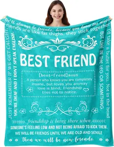 Best Friend Birthday Gifts, Funny Best Friend Blanket Gifts for Women, Gifts for Best Friends Women, Bestie Gifts, Gifts for Friends Female, Friendship Gifts, Gifts for Best Friend 50"X60"（Teal）a