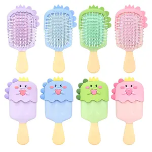 Cute Cartoon Dinosaur Design Hair Brush Combs, 6 Counts/set Portable Massage Hair Brush, Gentle on Scalp, Heatless Styling Tool for Women & Girls