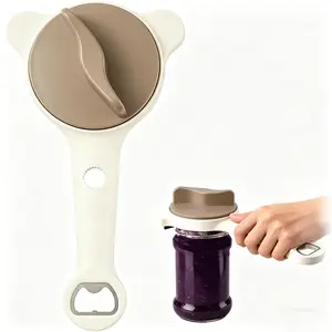 4 in 1 Multi-Purpose Jar Opener, 2026 Upgrade Adjustable Three Claw Bottle Opener with Non Slip Teeth, Multi Size Lid Tool for Jars Cans Wine Bottles, Home Kitchen Helper Kitchen Gadget Accessories