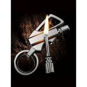 Outdoor Portable Multi-Functional Keychain - Built-in Bottle Opener Men'S Fashion Accessory Metal Material Suitable for Outdoor and Camping - Fire-Proof and Water-Proof - Durable and Sturdy - Provides Multiple Options(Not Include lighter Fuel)
