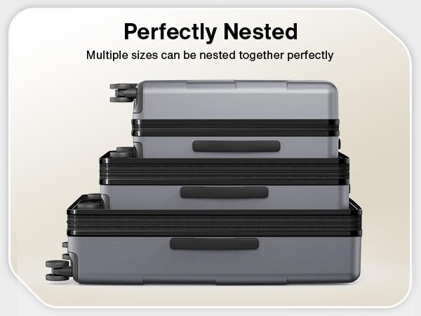 SHOWKOO 3-Piece Luggage Set (20in/24in/28in) Durable Full PC Hardside Lightweight Expandable Carry On Suitcase Sets with Double Spinner Wheels TSA Lock Gray High-quality Gift for Travel,School,Business