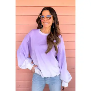 Orchid Mist Ombre Dip Dye Sweatshirt