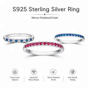 December Birthstone Eternity Ring, Single Row Rose Gold-Colored Zircon Ring, Suitable for Index or Pinky Finger, Summer Vibes Artificial Gemstone Jewelry Accessory