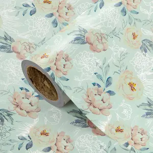 Elegant Silver Color Floral Gift Wrap Paper Roll, Perfect for Weddings, Bachelorette Parties, Anniversaries, DIY Crafts, 43.2cm X 300cm