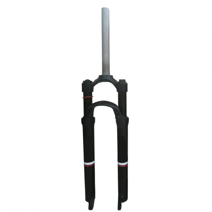 26" Bicycle Suspension Fork 28.6mm Tapered Tube Single Shoulder 1-1/8" Threadless, Disc Brake, Aluminum