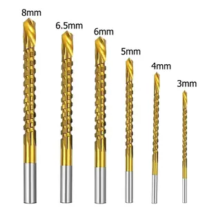 Titanium Coated Drill Bit Set 3/4/5/6/6.5/8mm Spiral Screw Metric Composite Tap Drill Bit Twist Drill Bits For Cutting Drilling