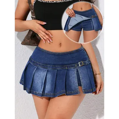 Low Waisted Jean Skirt Shein TikTok Shop