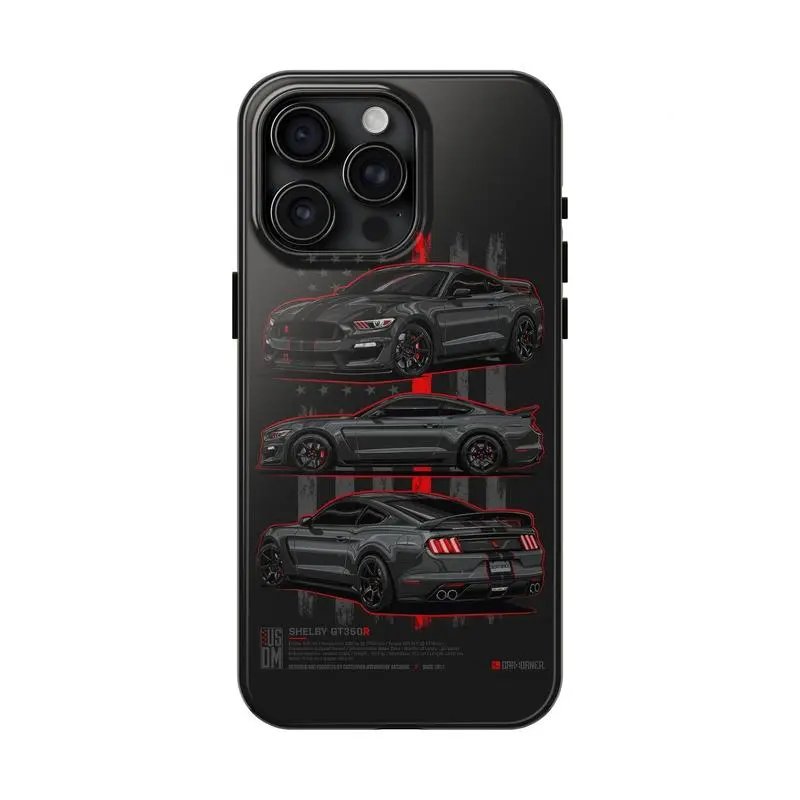 Shelby GT350R - USDM - CarCorner Phone Case Suitable for iPhone 17-11 Pro Max/Plus and  Samsung Galaxy S23-25