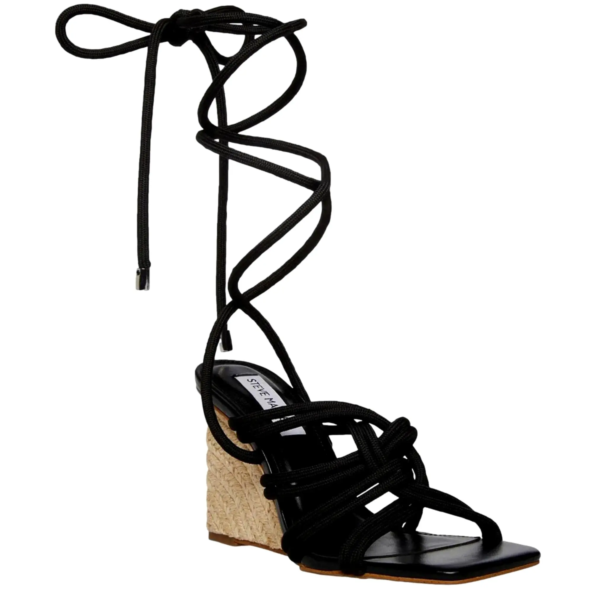 Steve Madden Idolized Wedge Sandal Black  IDOLIZED-BLK Women's