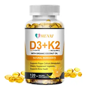 Vitamin D3 K2 Softgels Capsules - Extra Strength D3 K2 Supplements with 5000 IU