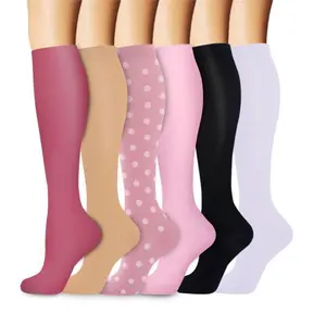 MhzyCaus 6-Pack  Calf Compression Socks – Breathable, Quick-Dry Unisex Socks for Running, Gym, Travel & Holiday Gifts